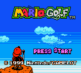 Mario Golf title screen for GameBoy Color